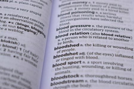 Close Up Of English Dictionary Page With Wordの写真素材