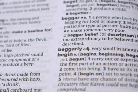 Close Up Of English Dictionary Page With Word