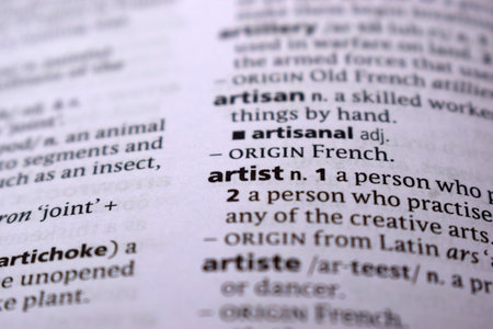 Close Up Of English Dictionary Page With Word - artistの写真素材