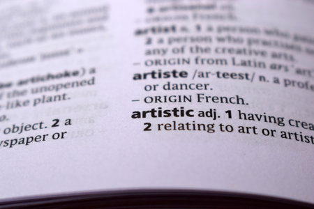 Close Up Of English Dictionary Page With Word - artisticの写真素材