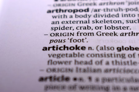 Close Up Of English Dictionary Page With Word - ORIGINの写真素材