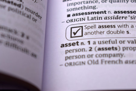 English Definition Dictionary Page Close Up Of Printed Word Of