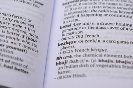 Close Up Of English Dictionary Page With Word - beziqueの写真素材