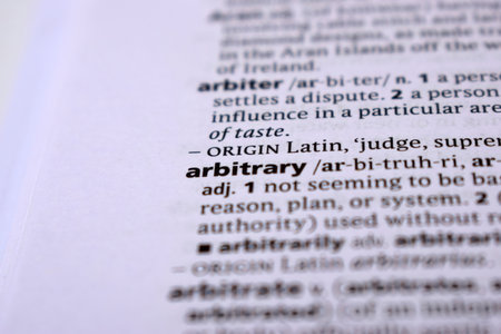 Close Up Of English Dictionary Page With Word - arbitraryの写真素材