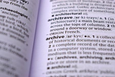 Close Up Of English Dictionary Page With Word - archiveの写真素材