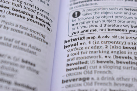 English Definition Dictionary Page Close Up Of Printed Word Of -betwixt