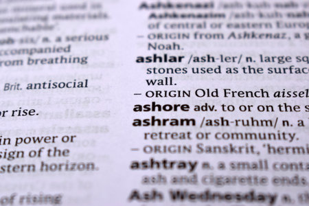 Close Up Of English Dictionary Page With Word - ashoreの写真素材
