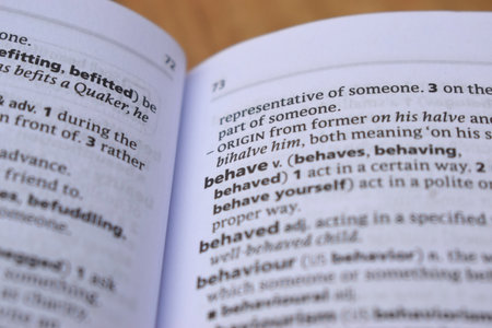 Close Up Of English Dictionary Page With Wordの写真素材