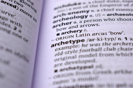 Close Up Of English Dictionary Page With Word - archetypeの写真素材