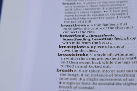 Definition Of English Dictionary Close Up Of Page Print With Word