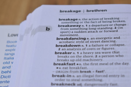 Definition Of English Dictionary Close Up Of Page Print With Word - breakdancing
