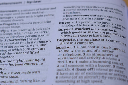 English Dictionary Page Close Up With The Word Of Printの写真素材