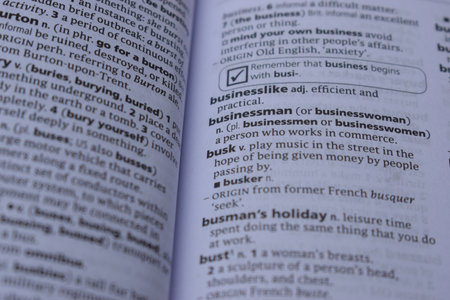 English Dictionary Page Close Up With The Word Of Printの写真素材