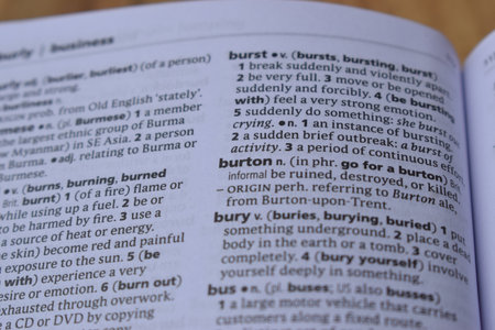 English Dictionary Page Close Up With The Word Of Printの写真素材