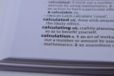 Close Up Of English Definition Dictionary Printed Page Word Of