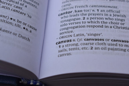 English Dictionary Page Print Close Up With The Word Meaning Of -canvasの写真素材