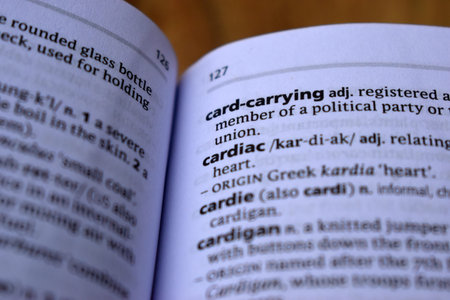 English Dictionary Page Print Close Up With The Word Meaning Of -card-carryingの写真素材