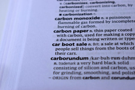 Close Up Of English Definition Dictionary Printed Page Word Of