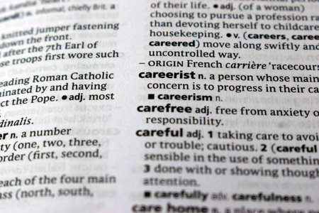 English Dictionary Page Close Up With The Word Of Print