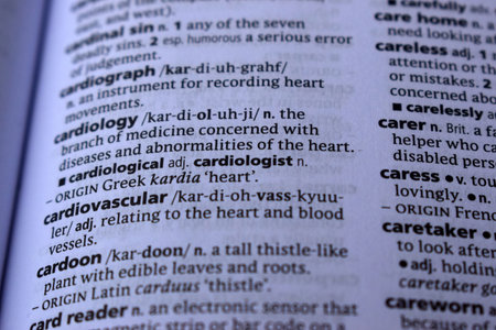 English Dictionary Page Close Up With The Word Of Print -cardiologistの写真素材