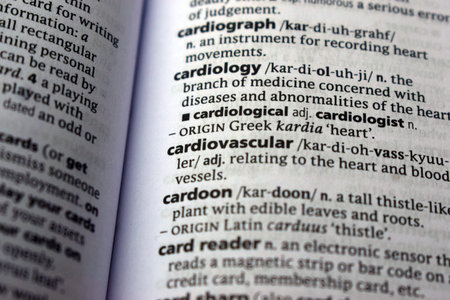 Definition Of English Dictionary Close Up Of Page Print With Word - cardiovascular