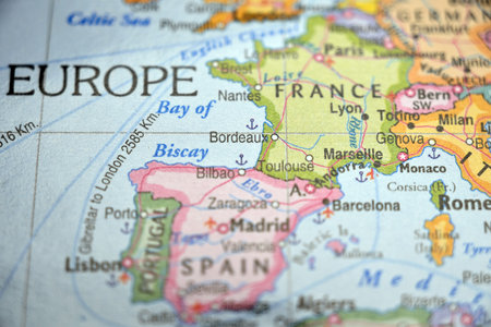 Bordeaux France Map Highlight with Soft Blur Background Elegant Minimal City Locations
