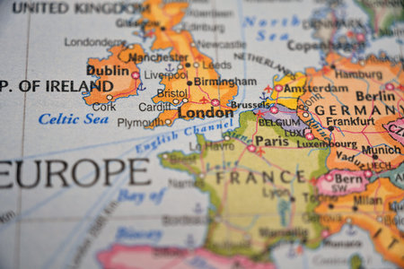 London United Kingdom Illuminated on Blurred World Map â€“ Global Capital of Culture and Finance Concepts