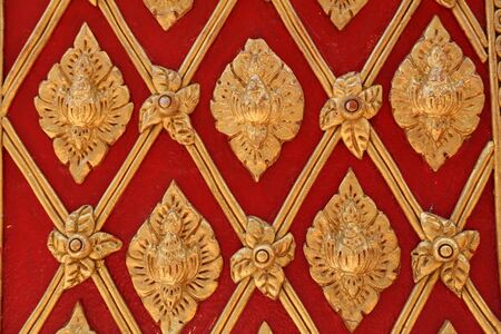 thai pattern on the wallの写真素材