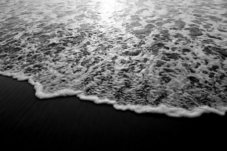 Black and white style photo of beach