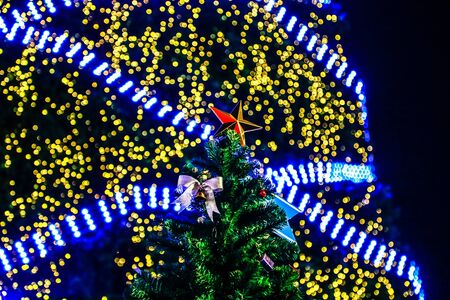 Christmas tree and Christmas decorationsの写真素材