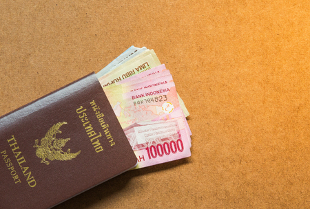 Passport with money (holiday)の写真素材