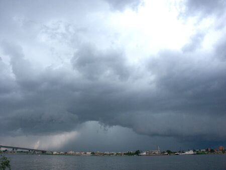Storm over the cityの写真素材