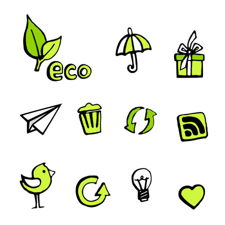 ecology icons set のイラスト素材