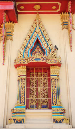 Windows of Wat Klang Khonkaen Northeast Thailandの写真素材