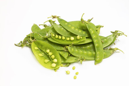 fresh green pea  isolated on white background