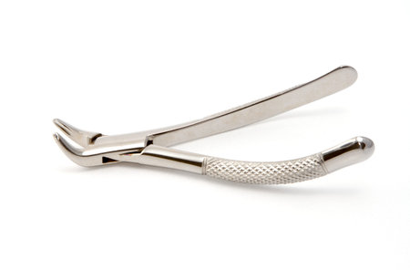 Dental extraction forceps  isolated on white