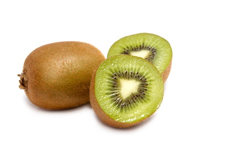 Kiwi fruit on white backgroundの写真素材