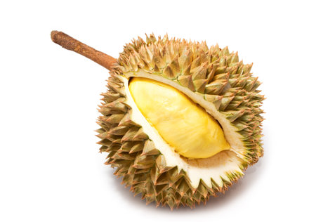 King of fruits, durian on white background