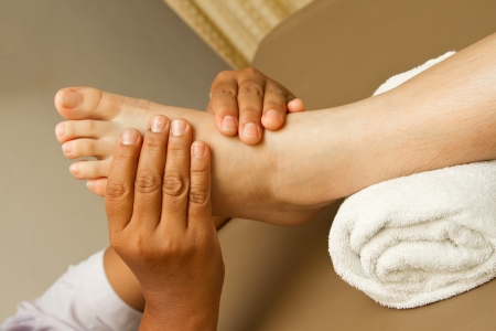 reflexology foot massage, foot spa treatmentの写真素材