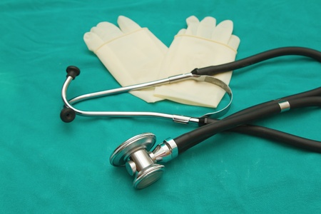  Stethoscope and gloves for examinationの写真素材