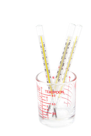 medical thermometer in glass