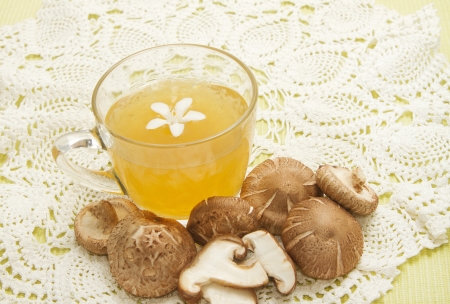 mushroom soup steamed,fusion foodの写真素材