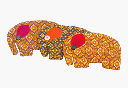 Fabric wallet look like an elephantの写真素材