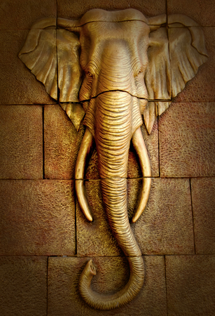Stucco of elephantの写真素材