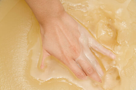  Paraffin hand bath , Spa hand treatment at spa salonの写真素材