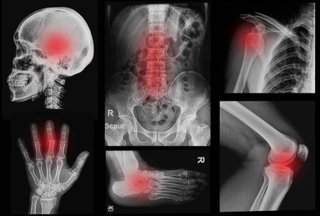 Collage  x-rays image of human ,show body part of human