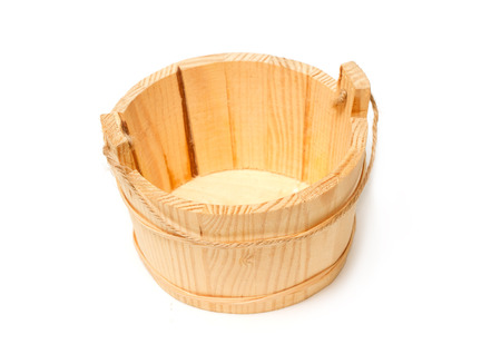 Empty wooden bucketの写真素材