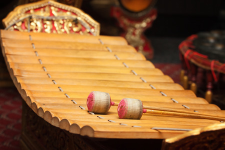 Wooden soprano xylophone, the Thai music instrument の写真素材