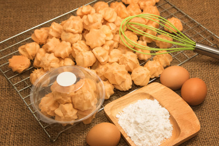 choux cream on the baking