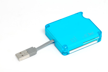 USB card reader isolated on white backgroundの写真素材